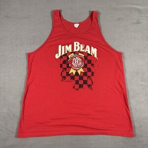Jim Beam XL Red Tank Retro Vibes Red  Checkerboard